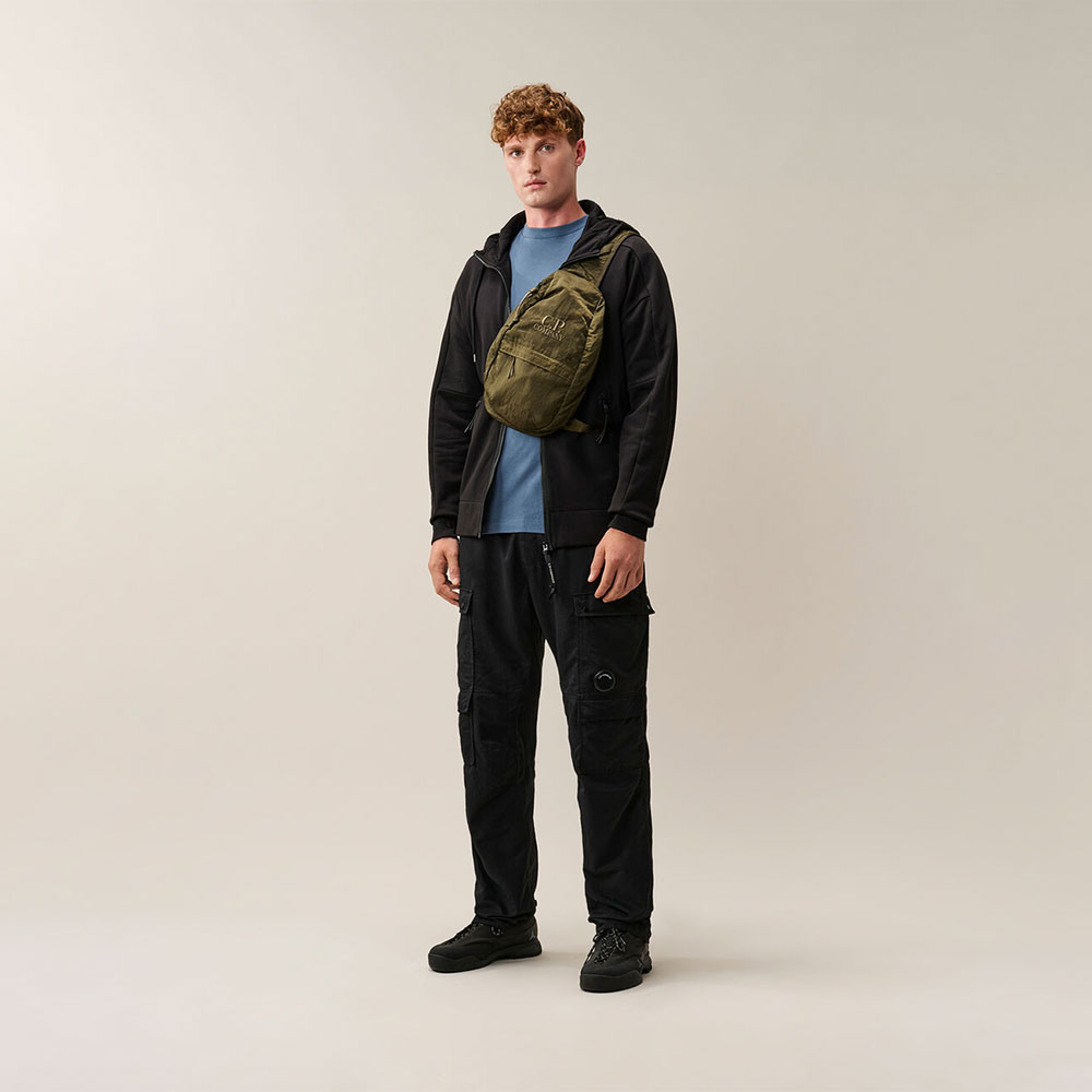 Sudadera C.P. Company Diagonal Raised Fleece Goggle Zip Negra