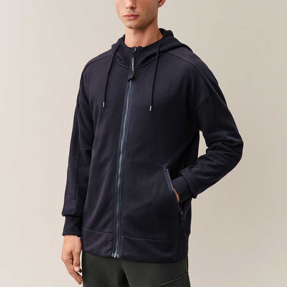 Sudadera C.P. Company Diagonal Raised Fleece Goggle Zip Total Eclipse