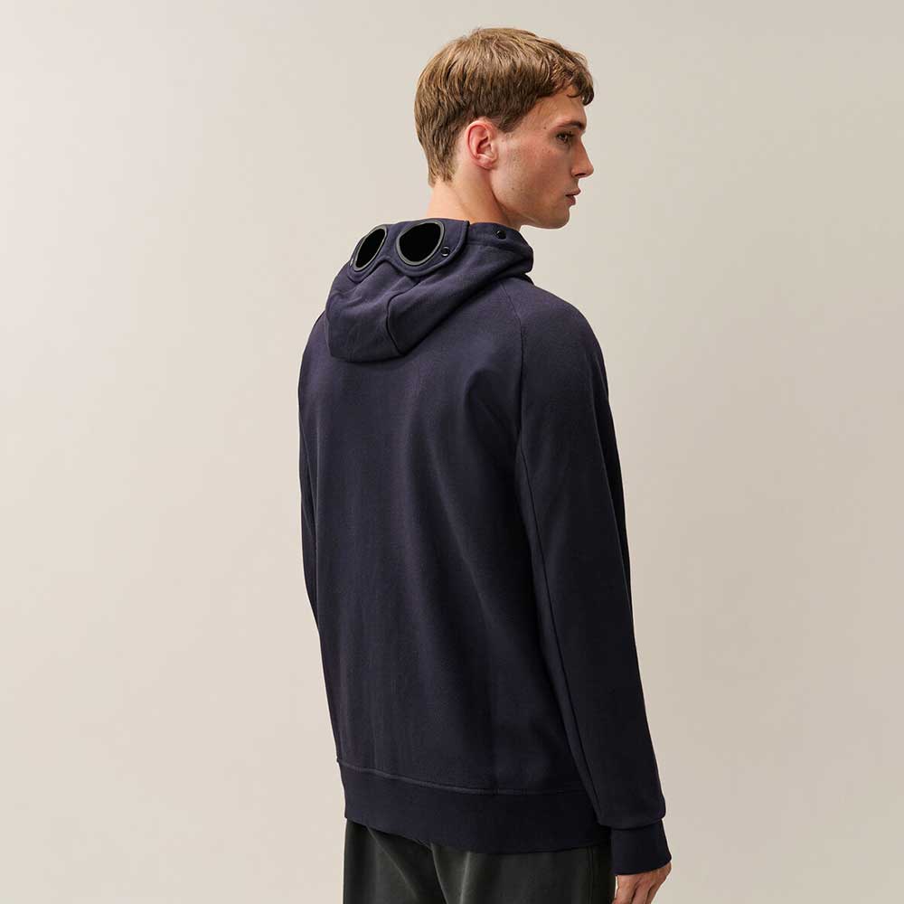Sudadera C.P. Company Diagonal Raised Fleece Goggle Zip Total Eclipse