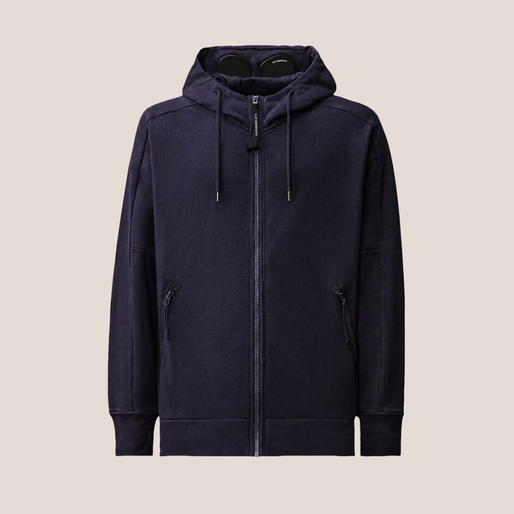 Sudadera C.P. Company Diagonal Raised Fleece Goggle Zip Total Eclipse