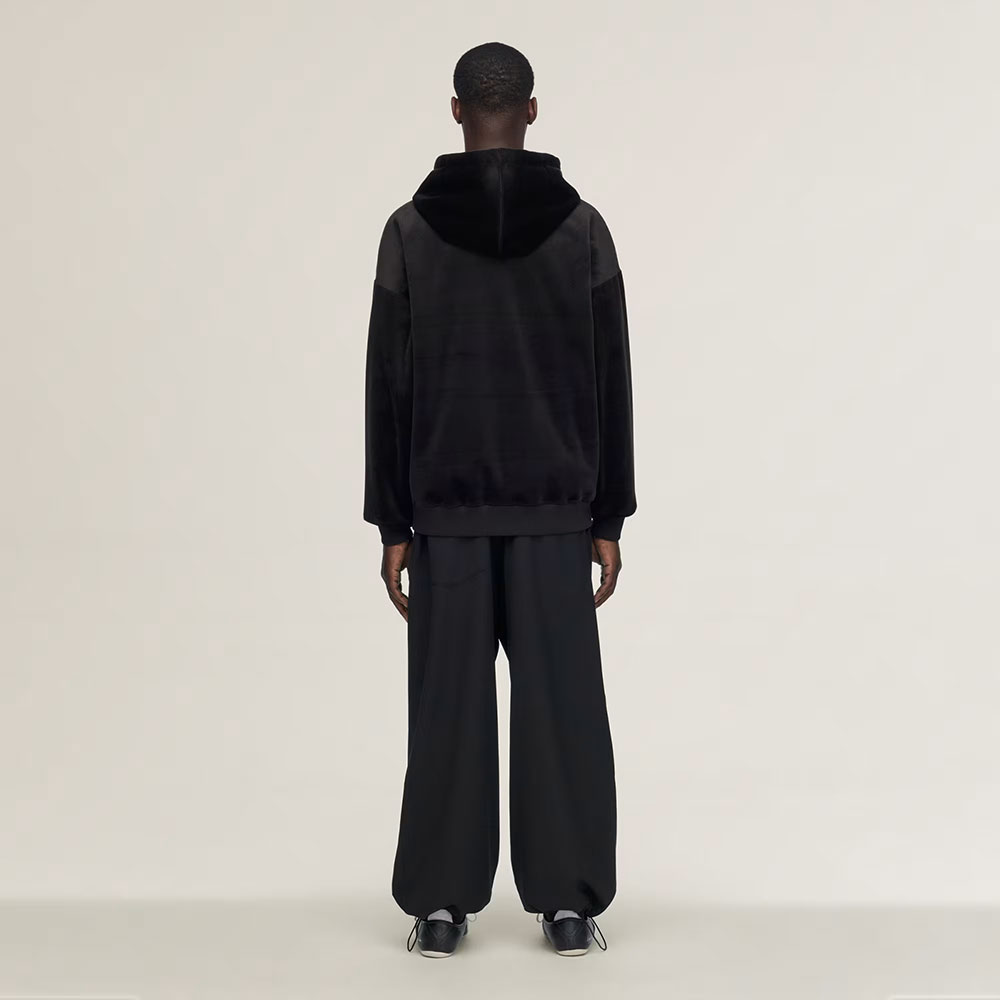 Sudadera Y-3 con capucha y cremallera de pana aterciopelada negra