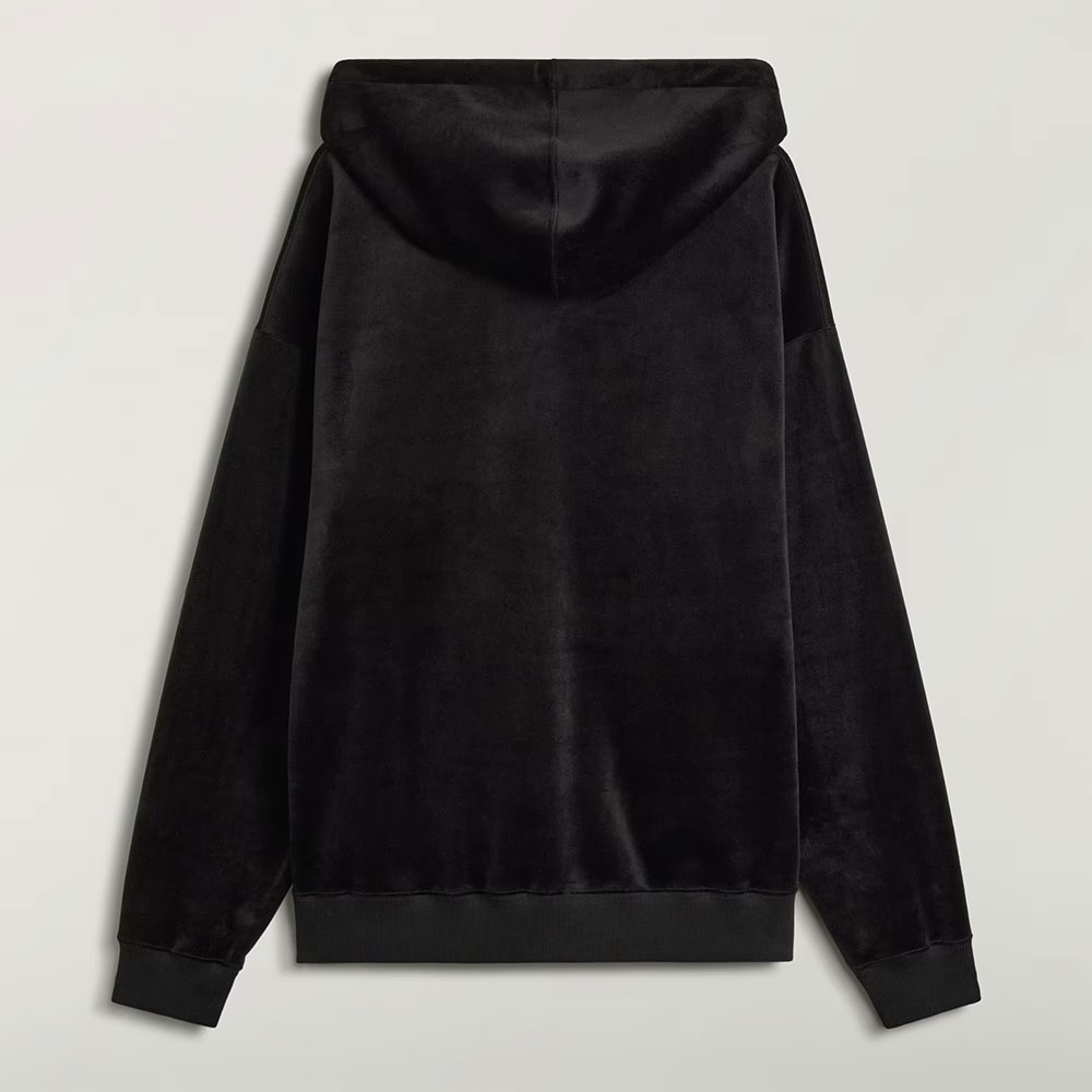 Sudadera Y-3 con capucha y cremallera de pana aterciopelada negra