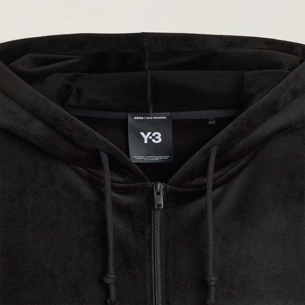 Sudadera Y-3 con capucha y cremallera de pana aterciopelada negra