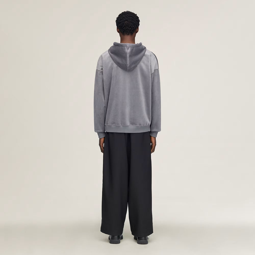 Sudadera Y-3 con Capucha y Cremallera de Pana Aterciopelada gris