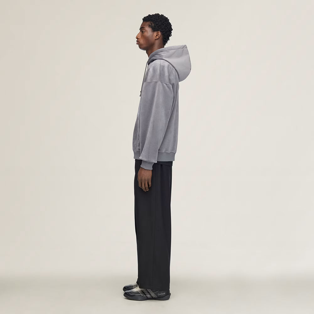 Sudadera Y-3 con Capucha y Cremallera de Pana Aterciopelada gris
