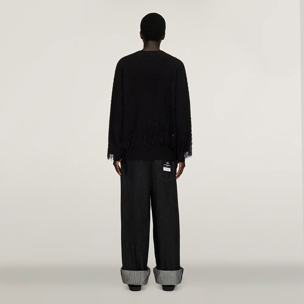 sudadera Y-3 3 Stripes con Flecos Negra KR1124