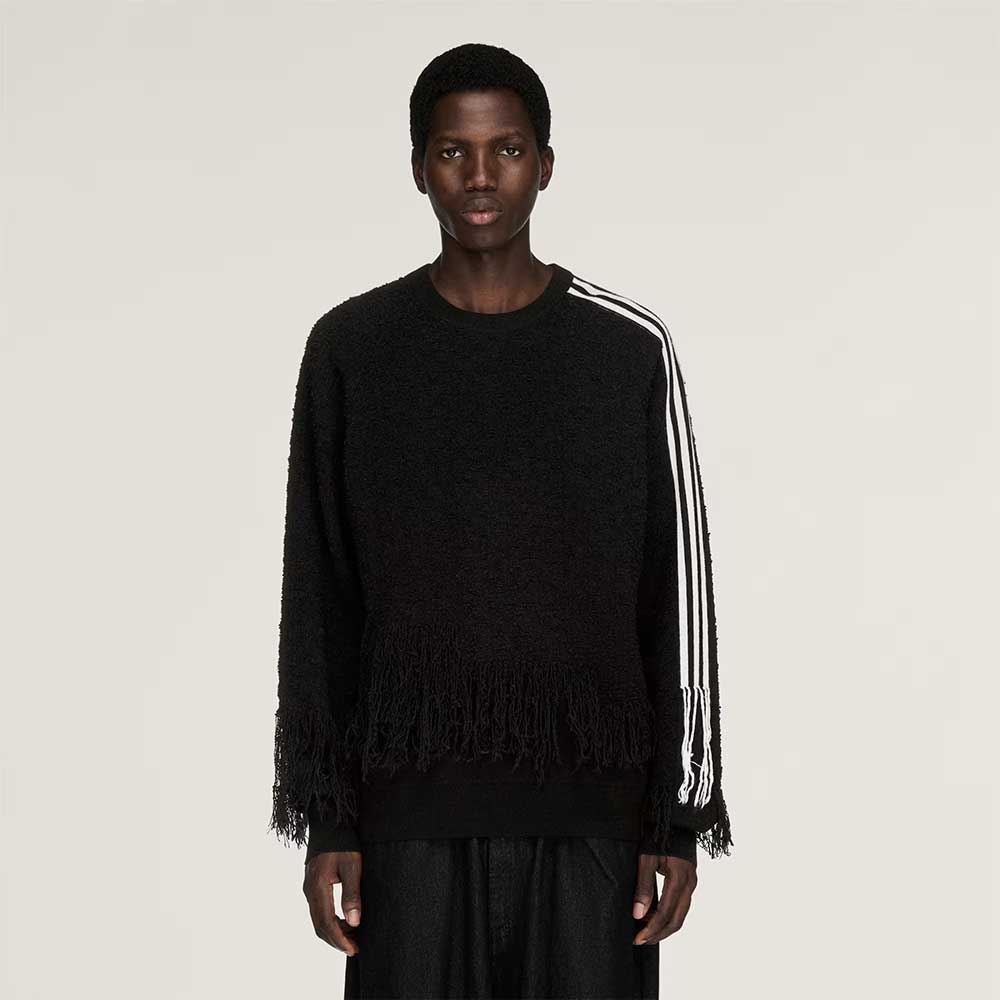 sudadera Y-3 3 Stripes con Flecos Negra KR1124