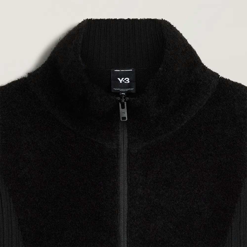 sudadera Y-3 con Cremallera y Paneles de Punto Negra KR1119