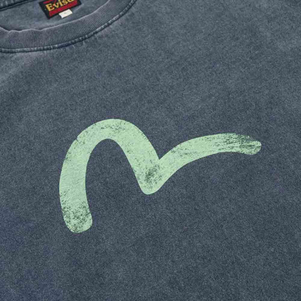 camiseta de manga corta EVISU Ebisu & Seagull Print Azul Marino 2EAEJM6TS6098RXCT