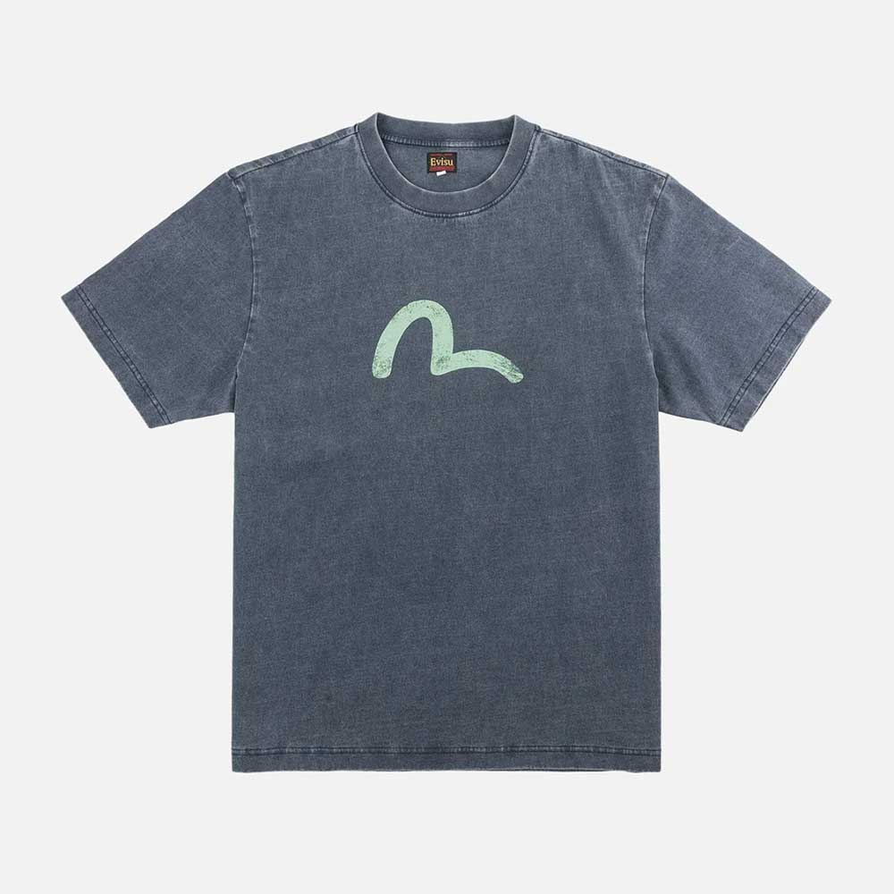 camiseta de manga corta EVISU Ebisu & Seagull Print Azul Marino 2EAEJM6TS6098RXCT