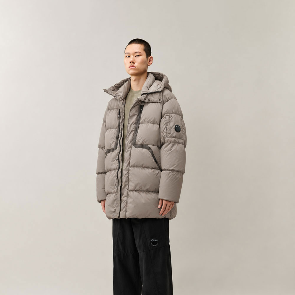 parka larga de C.P. Company Outerwear Nycra-R Lens Fallen Rock 21CMOW256A005864G356