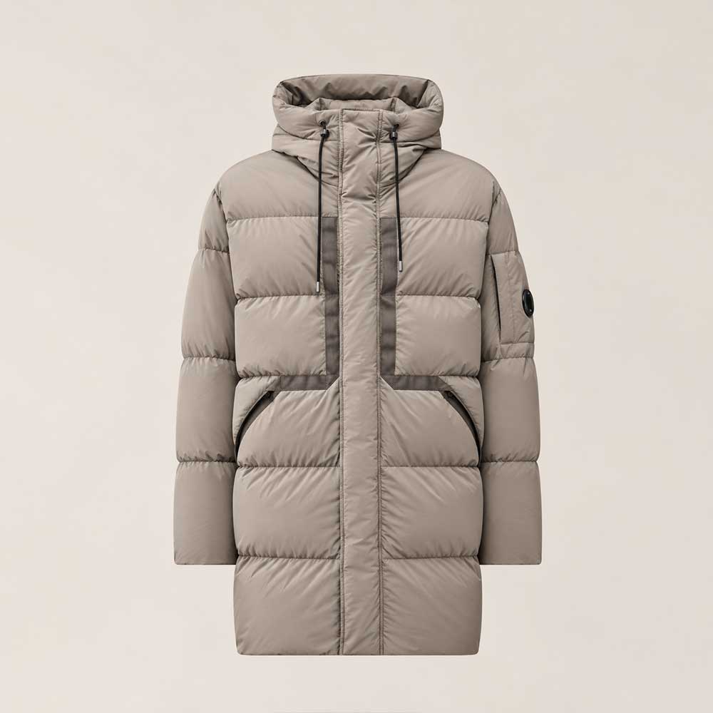 parka larga de C.P. Company Outerwear Nycra-R Lens Fallen Rock 21CMOW256A005864G356