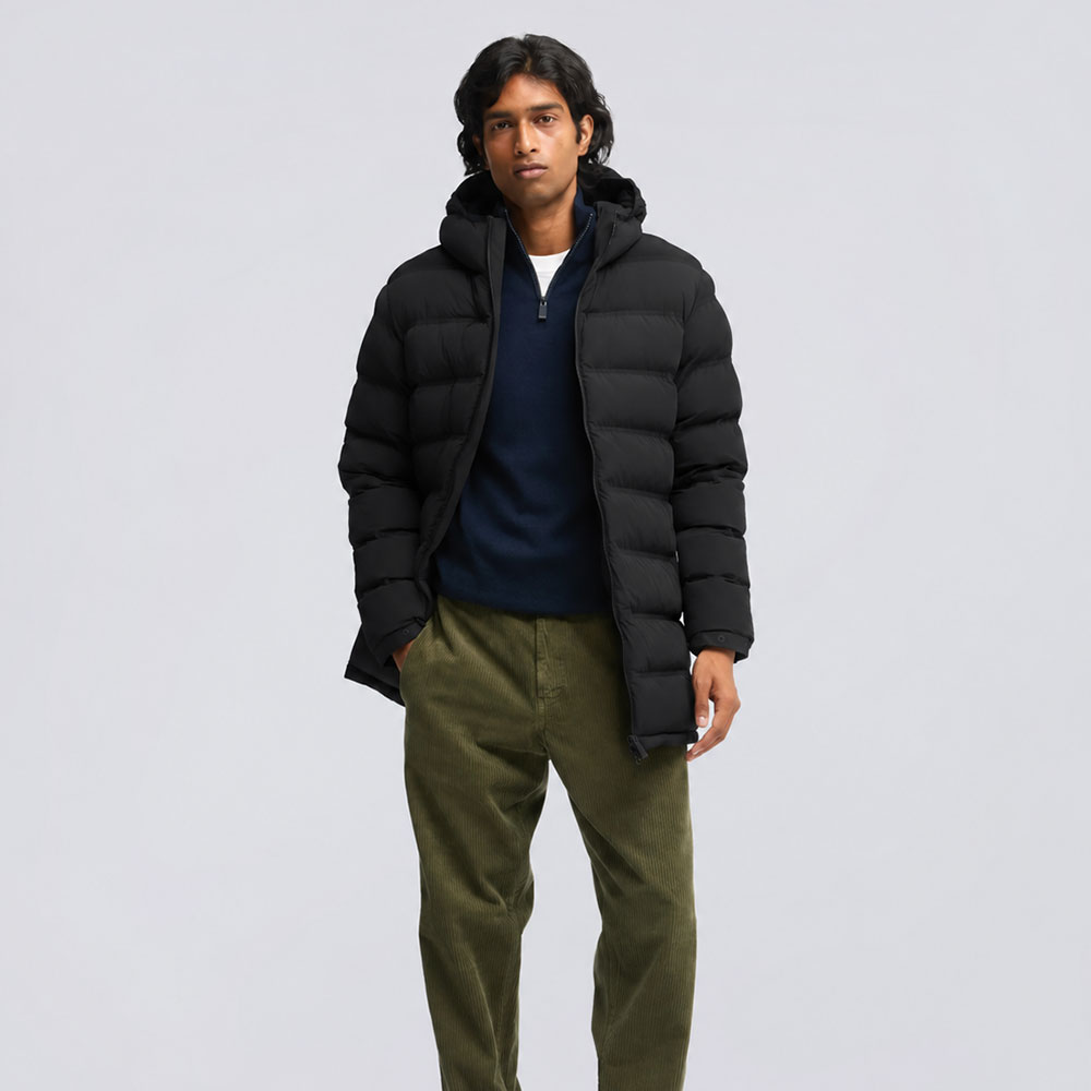 parka Aspesi de nailon acolchado negra w6-i-6i09-l589-01241